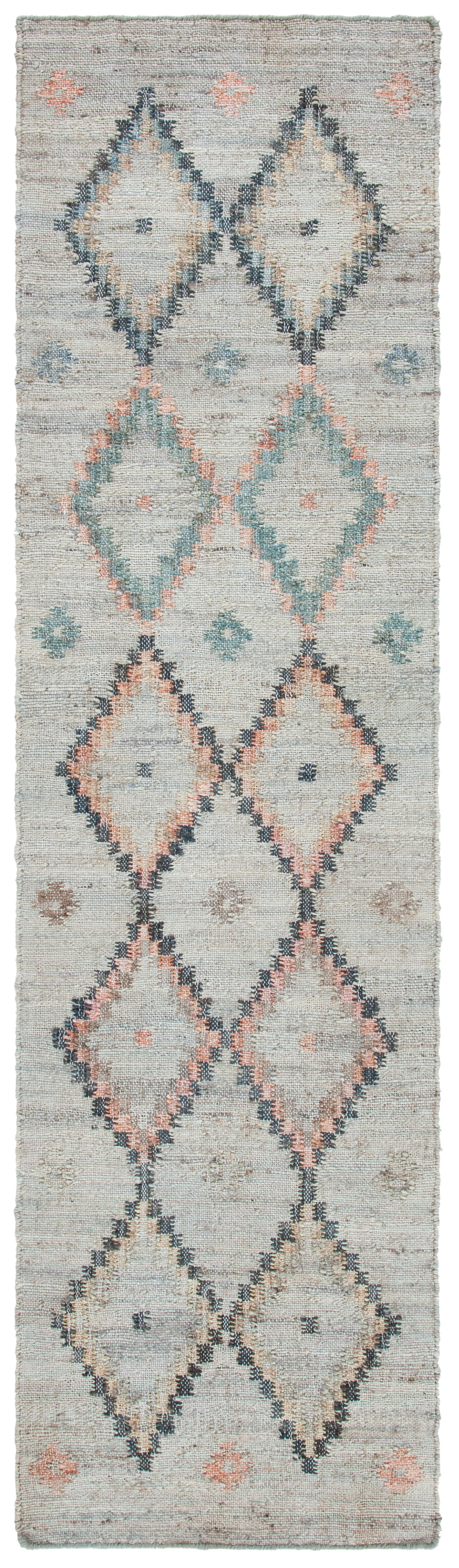 Handmade Beige and Gold Wool Cotton Runner Rug