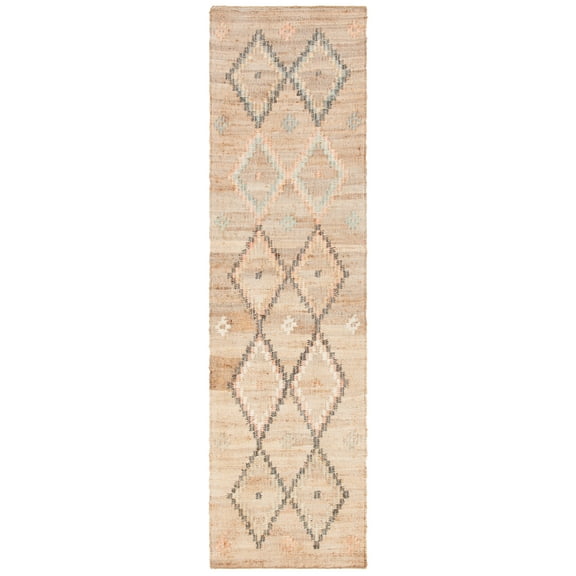 SAFAVIEH Kilim Mendoza Geometric Runner Rug, Natural/Blue, 2'3" x 9'