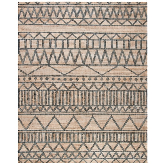SAFAVIEH Kilim Merton Geometric Area Rug, Natural/Charcoal, 10' x 14'