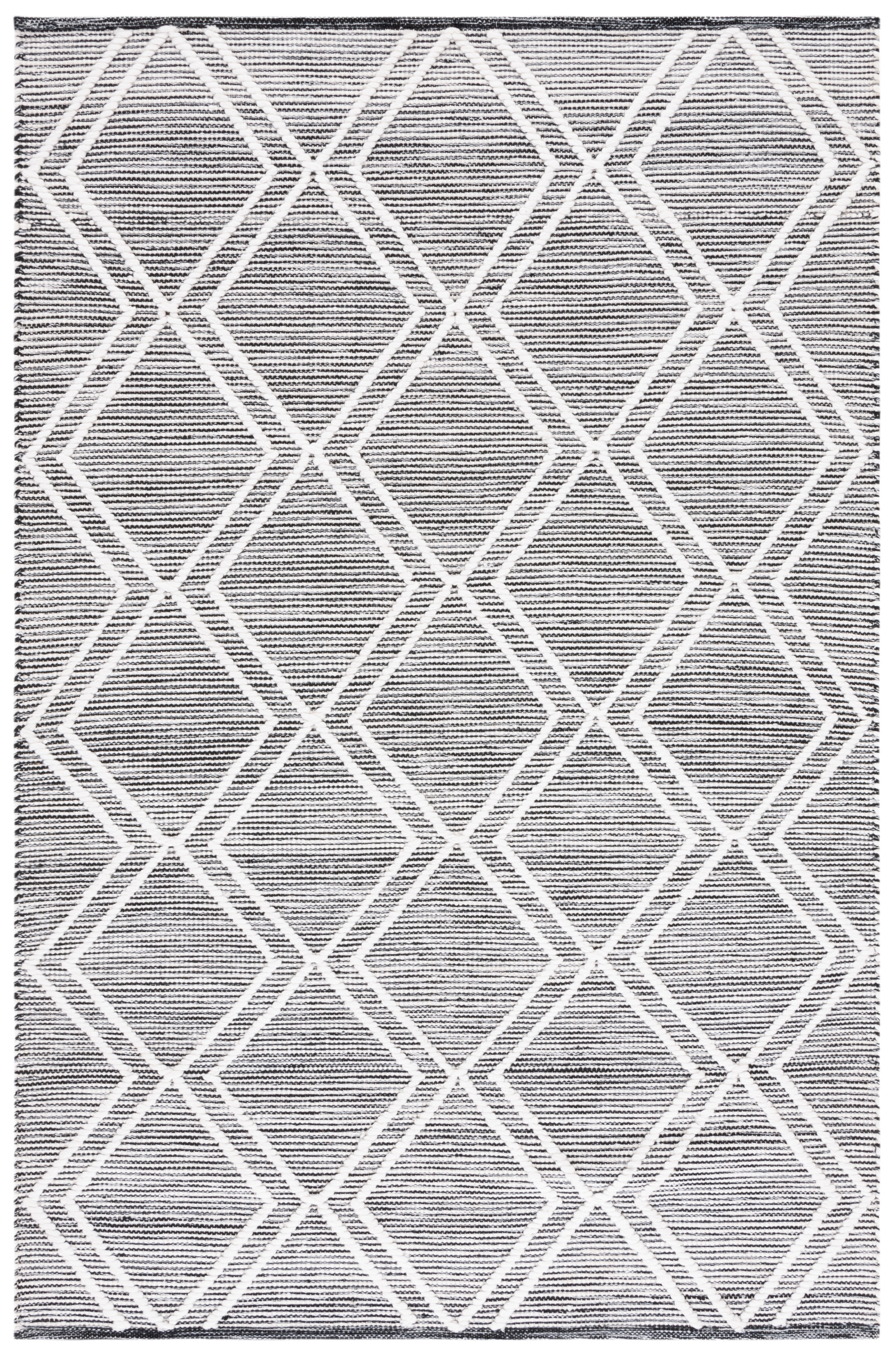 Safavieh Kilim Meryll Diamond Polyester Area Rug, Black/Ivory, 5' x 8'