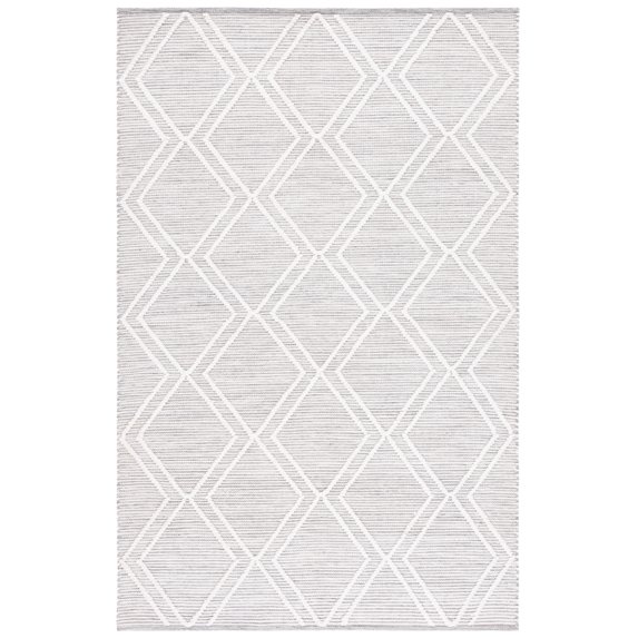 SAFAVIEH Kilim Meryll Diamond Polyester Area Rug, Grey/Ivory, 3' x 5'