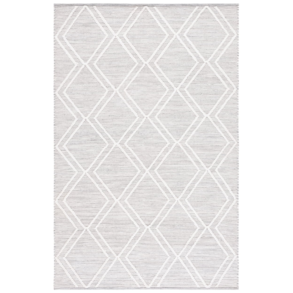 SAFAVIEH Kilim Meryll Diamond Polyester Area Rug, Grey/Ivory, 5' x 8'