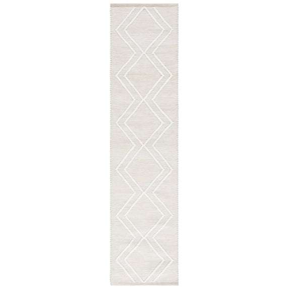 SAFAVIEH Kilim Meryll Diamond Polyester Runner Rug, Natural/Ivory, 2'3" x 9'