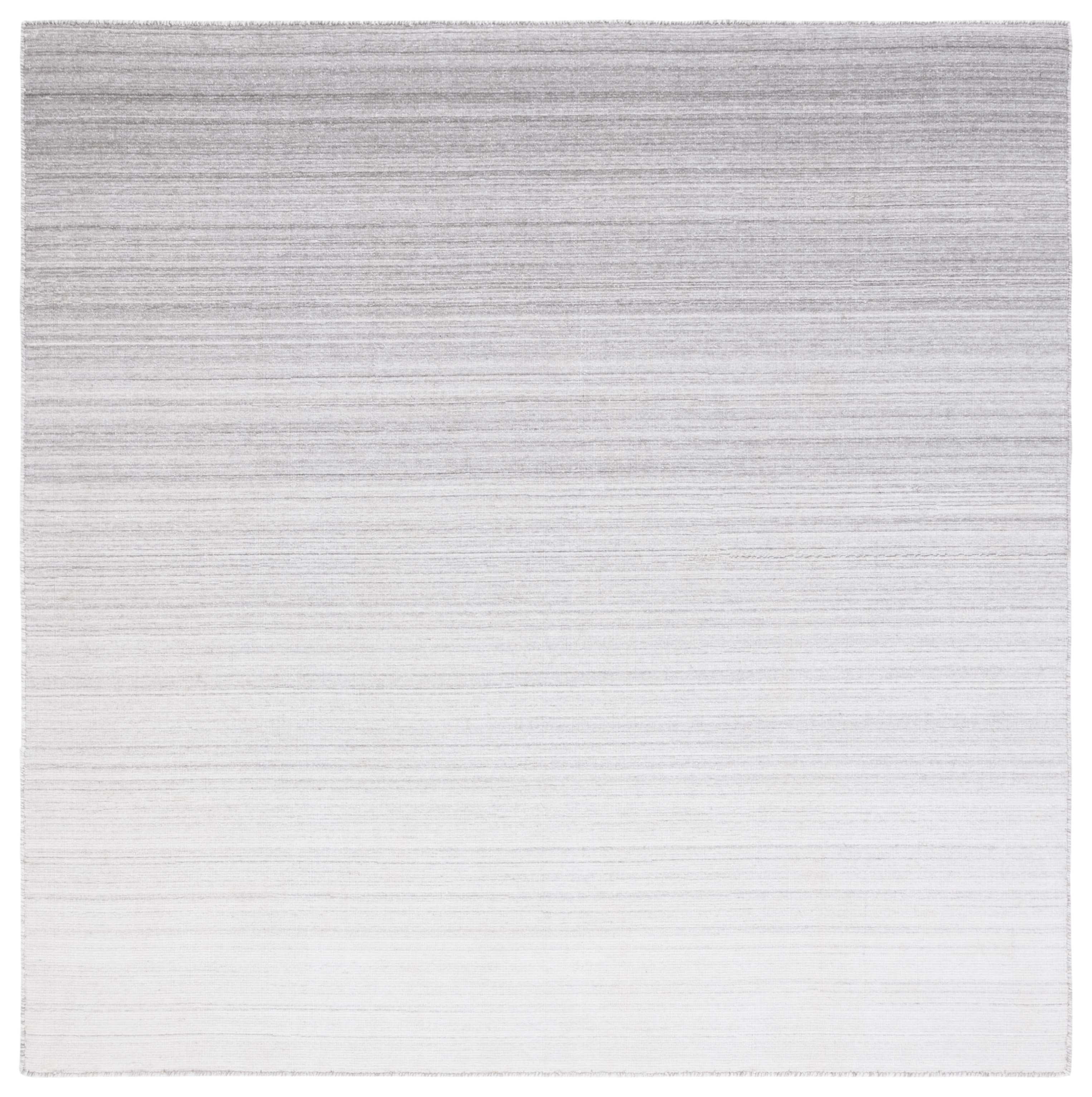 SAFAVIEH Kilim Nadia Striped Polyester Area Rug, Silver, 6' x 6' Square