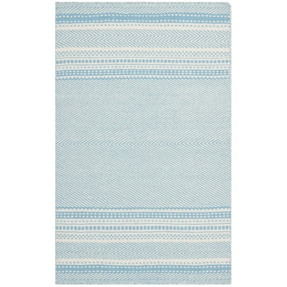 SAFAVIEH Kilim Orpa Striped Wool Area Rug, Light Blue/Ivory, 2' x 3'