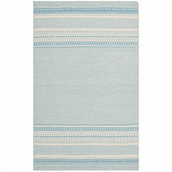 SAFAVIEH Kilim Orpa Striped Wool Area Rug, Light Blue/Ivory, 4' x 6'