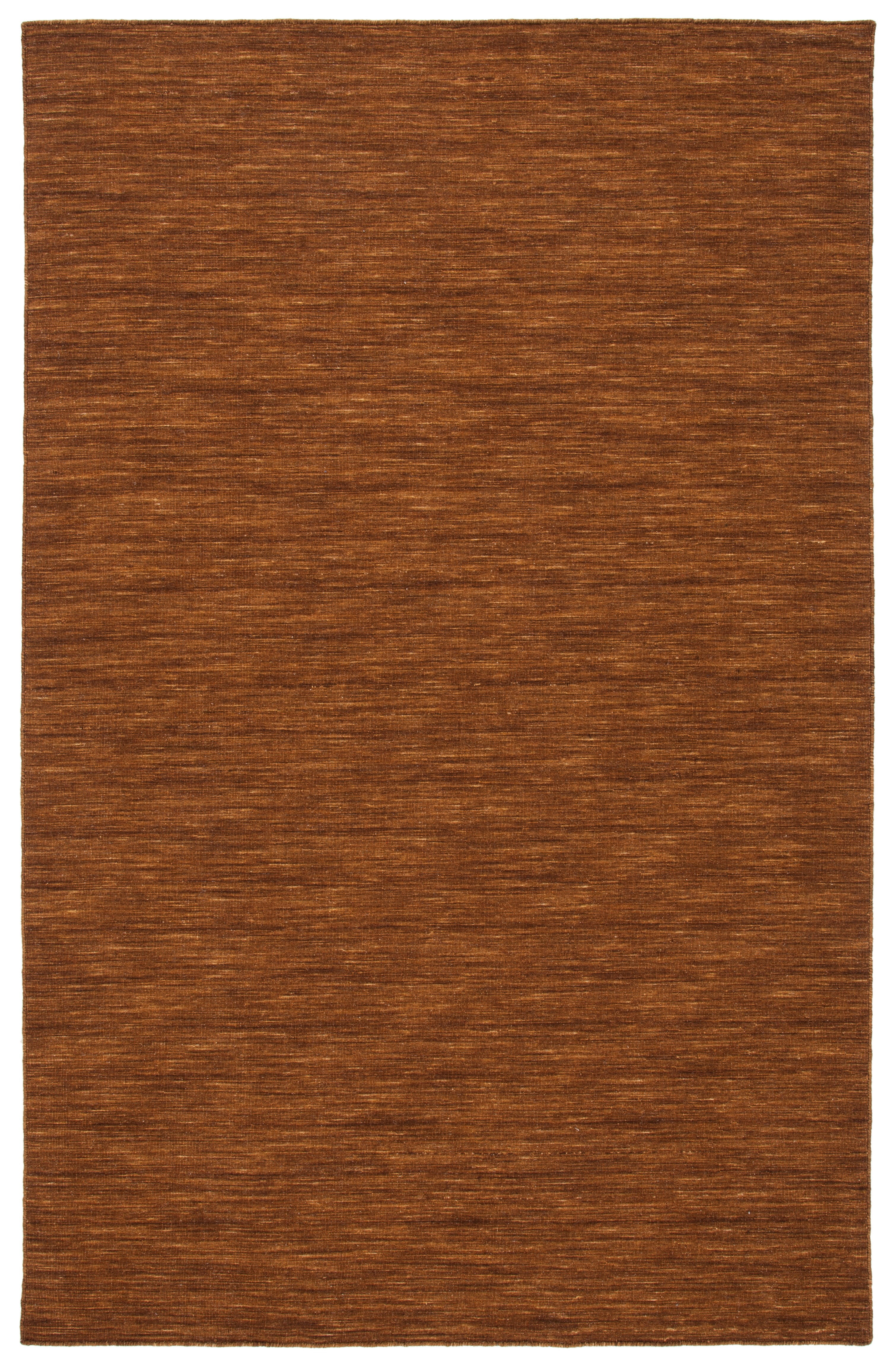 Brown Flat Woven Wool and Cotton Rectangular Rug, 8' x 10'