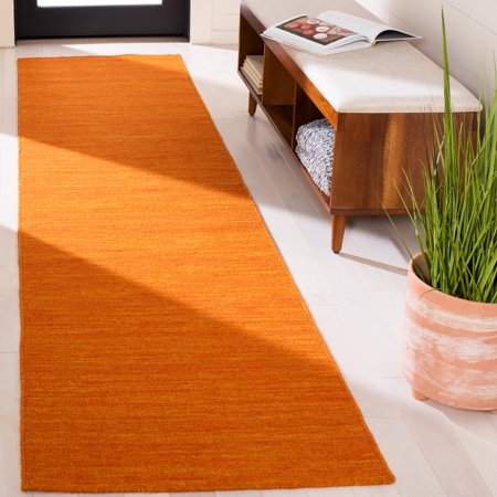 SAFAVIEH Kilim Patrick Solid Runner Rug, Orange, 2'3" x 9'