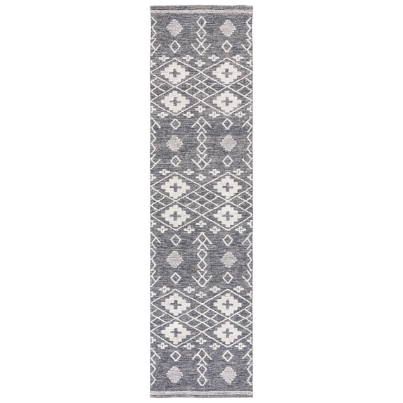 SAFAVIEH Kilim Phelim Tribal Runner Rug, Charcoal/Ivory, 2'3" x 9'