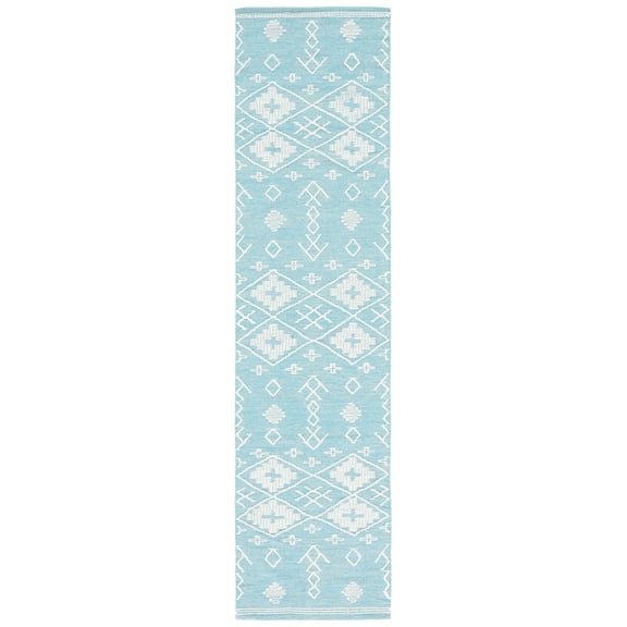 SAFAVIEH Kilim Phelim Tribal Runner Rug, Teal/Ivory, 2'3" x 9'