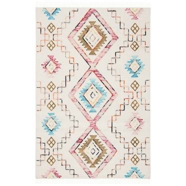 SAFAVIEH Kilim Rado Tribal Wool Area Rug, Ivory/Pink, 8' x 10'