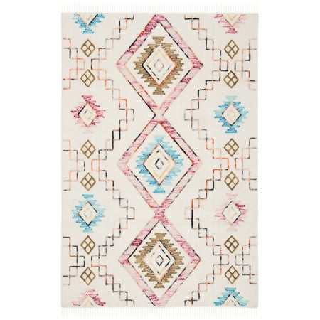 SAFAVIEH Kilim Rado Tribal Wool Area Rug, Ivory/Pink, 8' x 10'