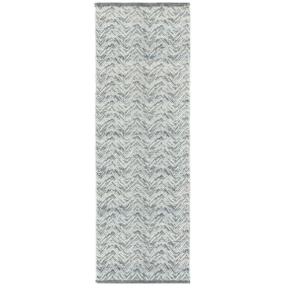 SAFAVIEH Kilim Rothesay Chevron Wool Runner Rug, Grey, 2'3" x 7'