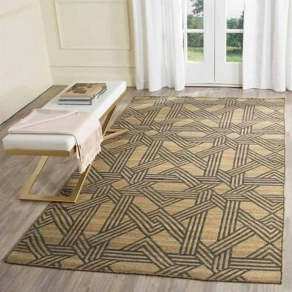SAFAVIEH Kilim Rumen Geometric Wool Area Rug, Olive/Grey, 8' x 10'