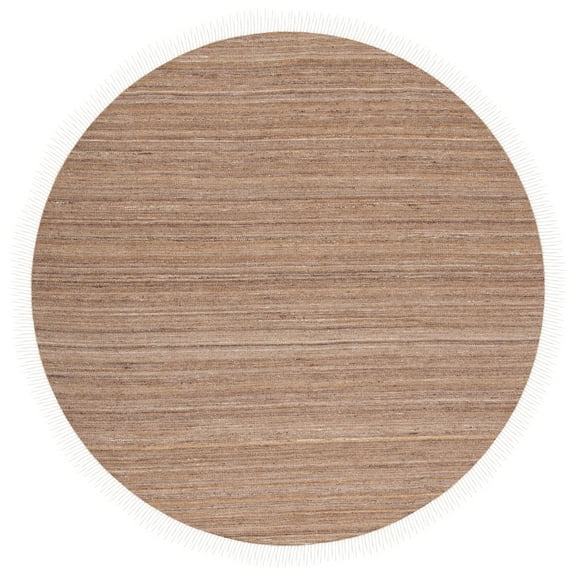 SAFAVIEH Kilim Russell Striped Area Rug, Beige/Yellow, 7' x 7' Round