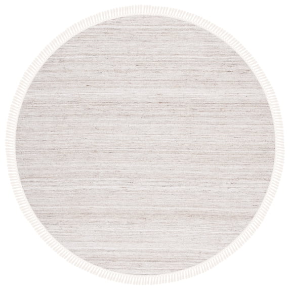 SAFAVIEH Kilim Russell Striped Area Rug, Ivory/Brown, 7' x 7' Round