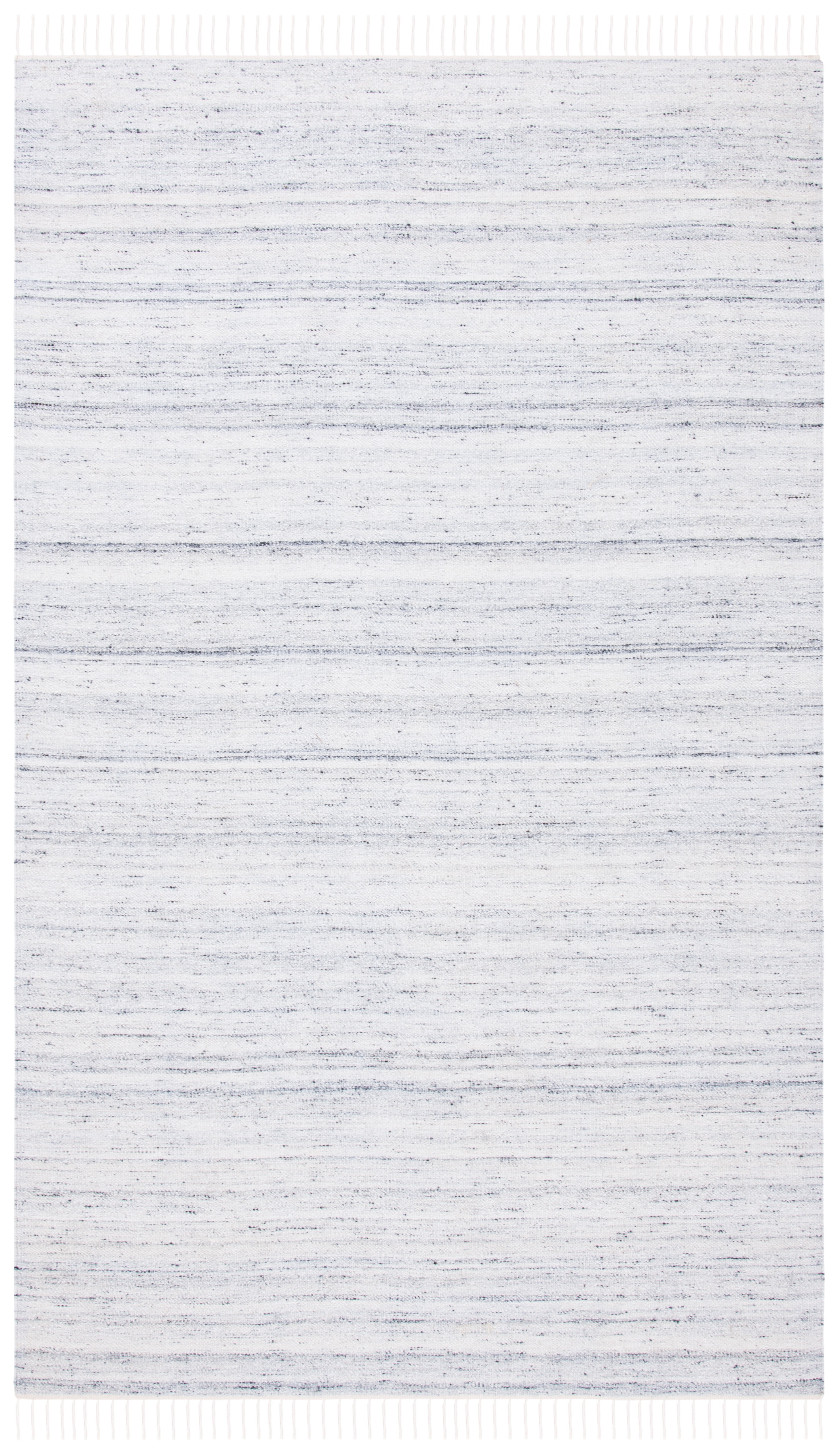 Ivory and Grey Handwoven Wool Kilim Area Rug
