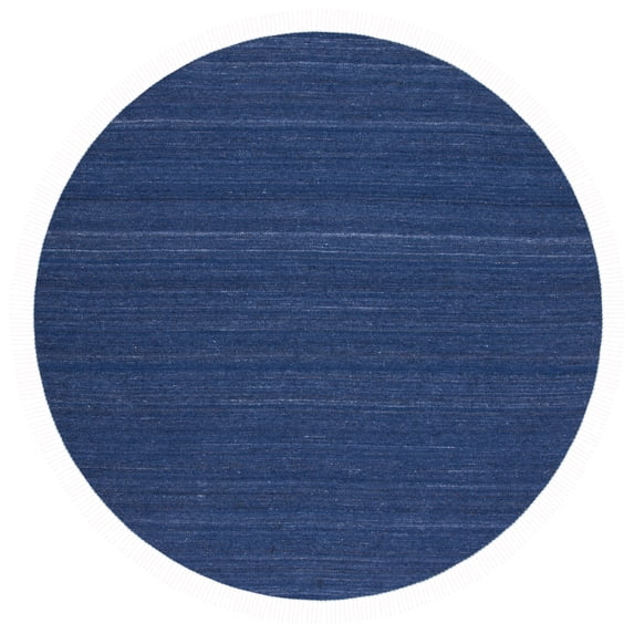 SAFAVIEH Kilim Russell Striped Area Rug, Navy/Blue, 7' x 7' Round