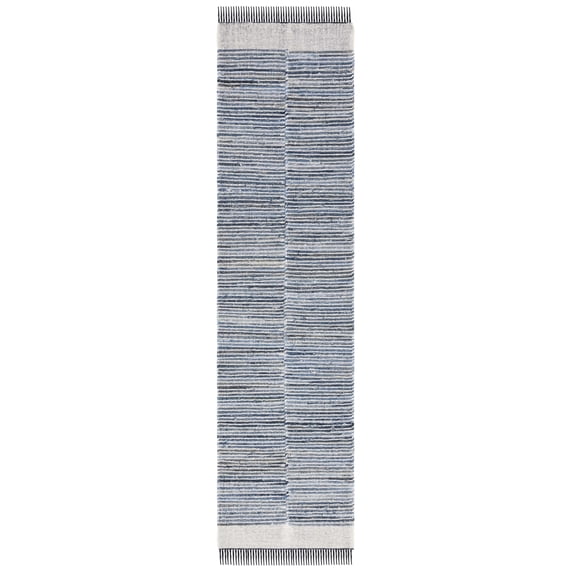 SAFAVIEH Kilim Sharlene Striped Runner Rug, Blue/Ivory, 2'3" x 9'