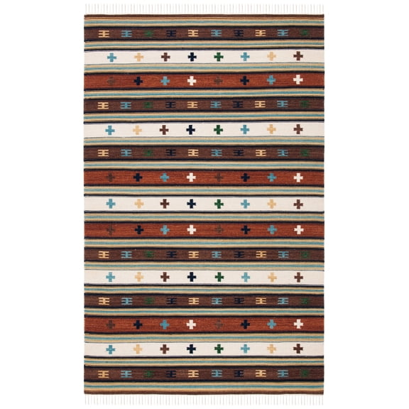 SAFAVIEH Kilim Sherisse Tribal Area Rug, Ivory/Rust, 6' x 9'