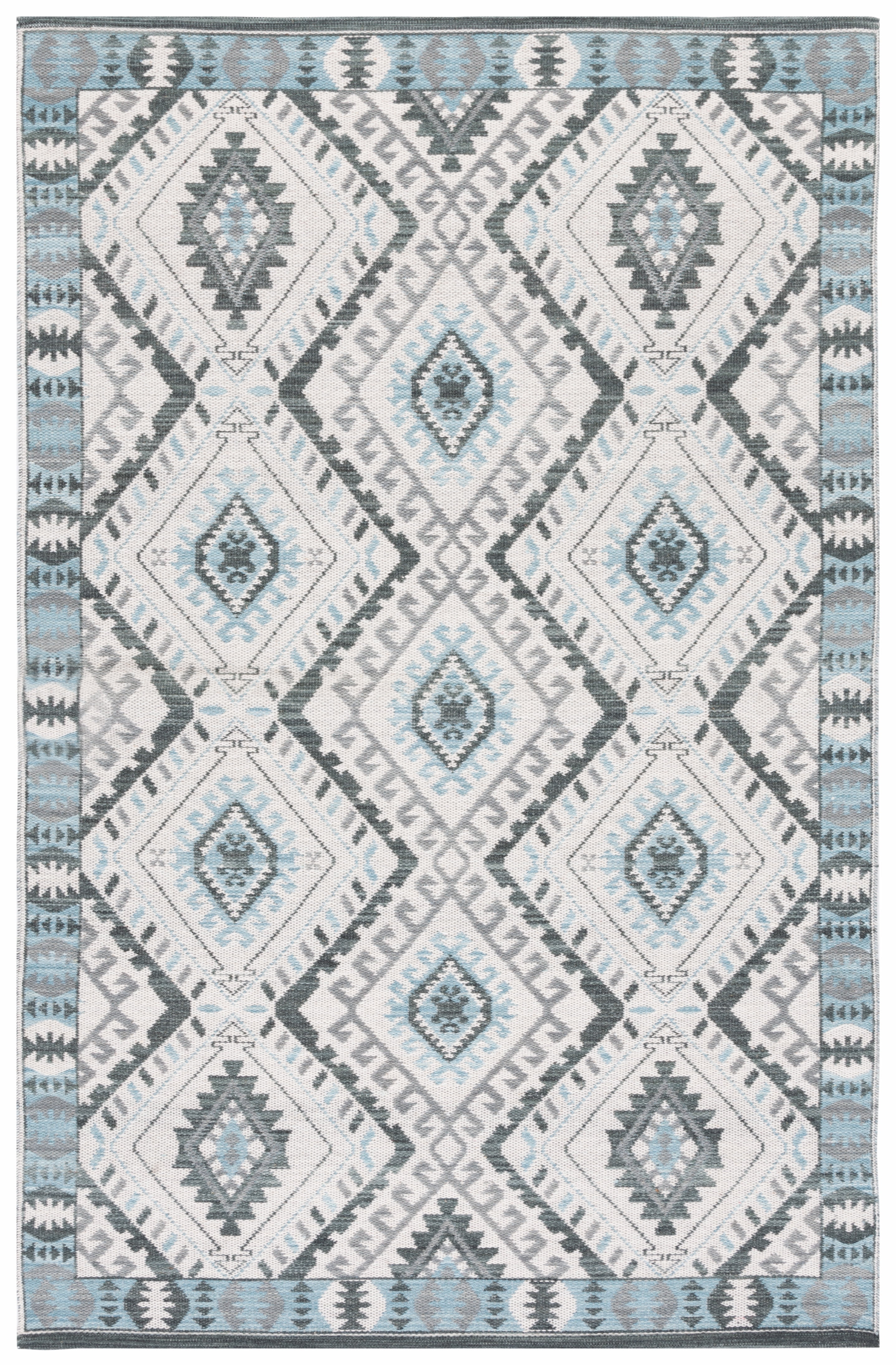 Sherman Raze Rug SAFAVIEH Kilim Sherman Tribal Area Rug, Ivory/Blue, 3' x 5' - Walmart.com