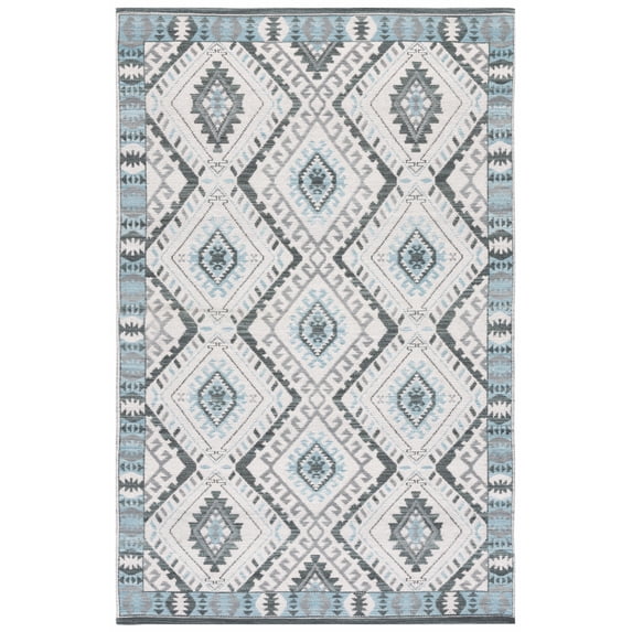 SAFAVIEH Kilim Sherman Tribal Area Rug, Ivory/Blue, 5' x 8'