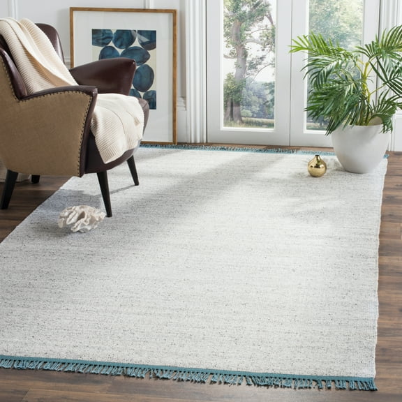 SAFAVIEH Kilim Simonette Solid Area Rug, Grey/Ivory, 4' x 6'