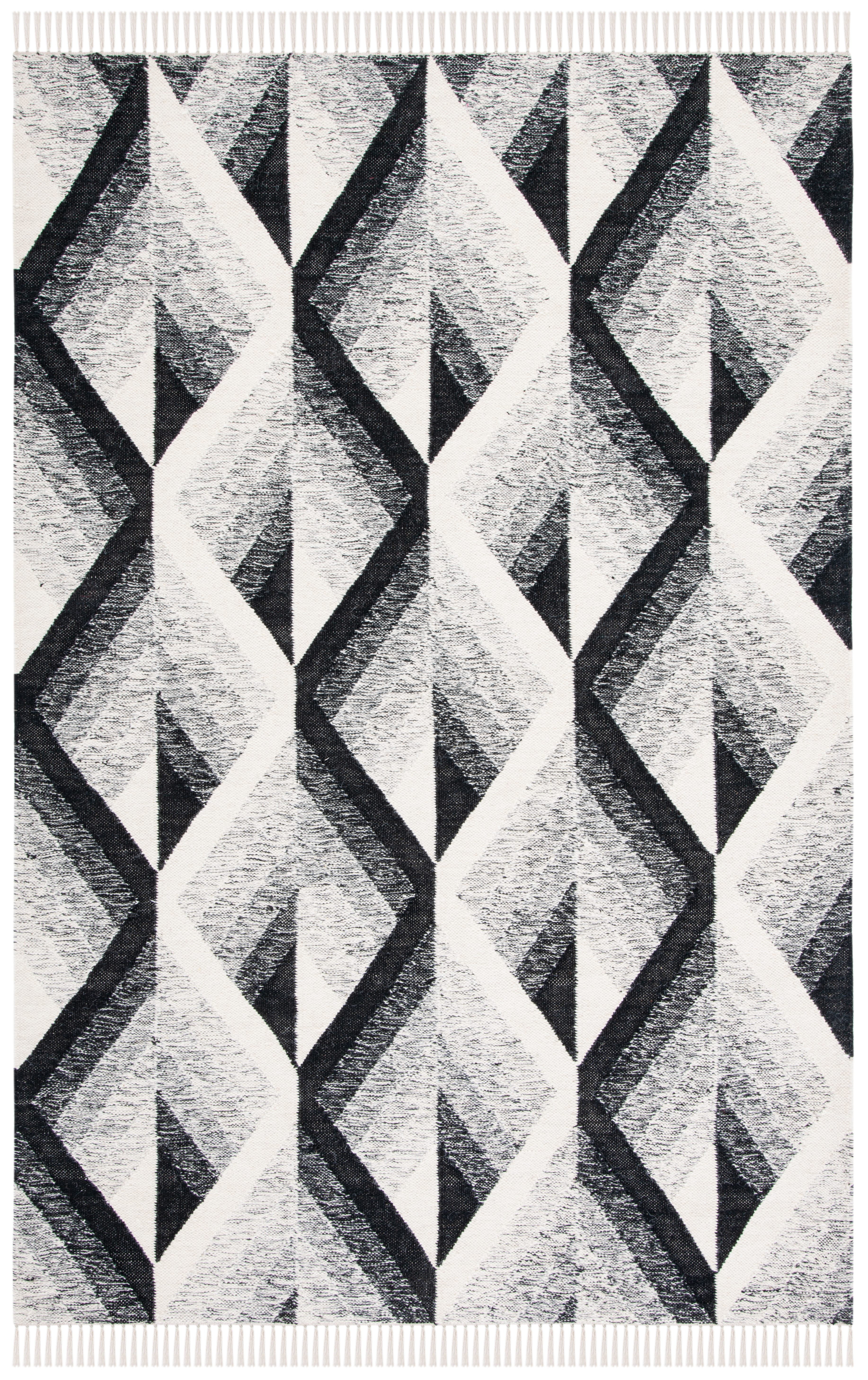 SAFAVIEH Kilim Stephanie Geometric Area Rug, Ivory/Black, 4' x 6'
