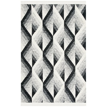 SAFAVIEH Kilim Stephanie Geometric Area Rug, Ivory/Black, 4' x 6'