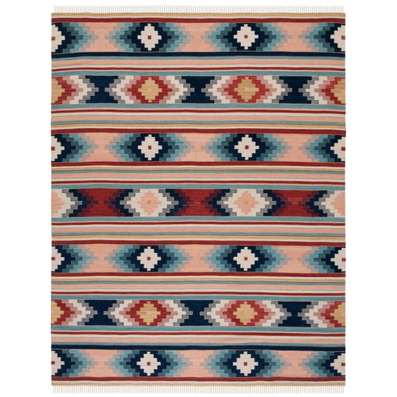 SAFAVIEH Kilim Talisha Tribal Area Rug, Light Pink/Blue, 8' x 10'