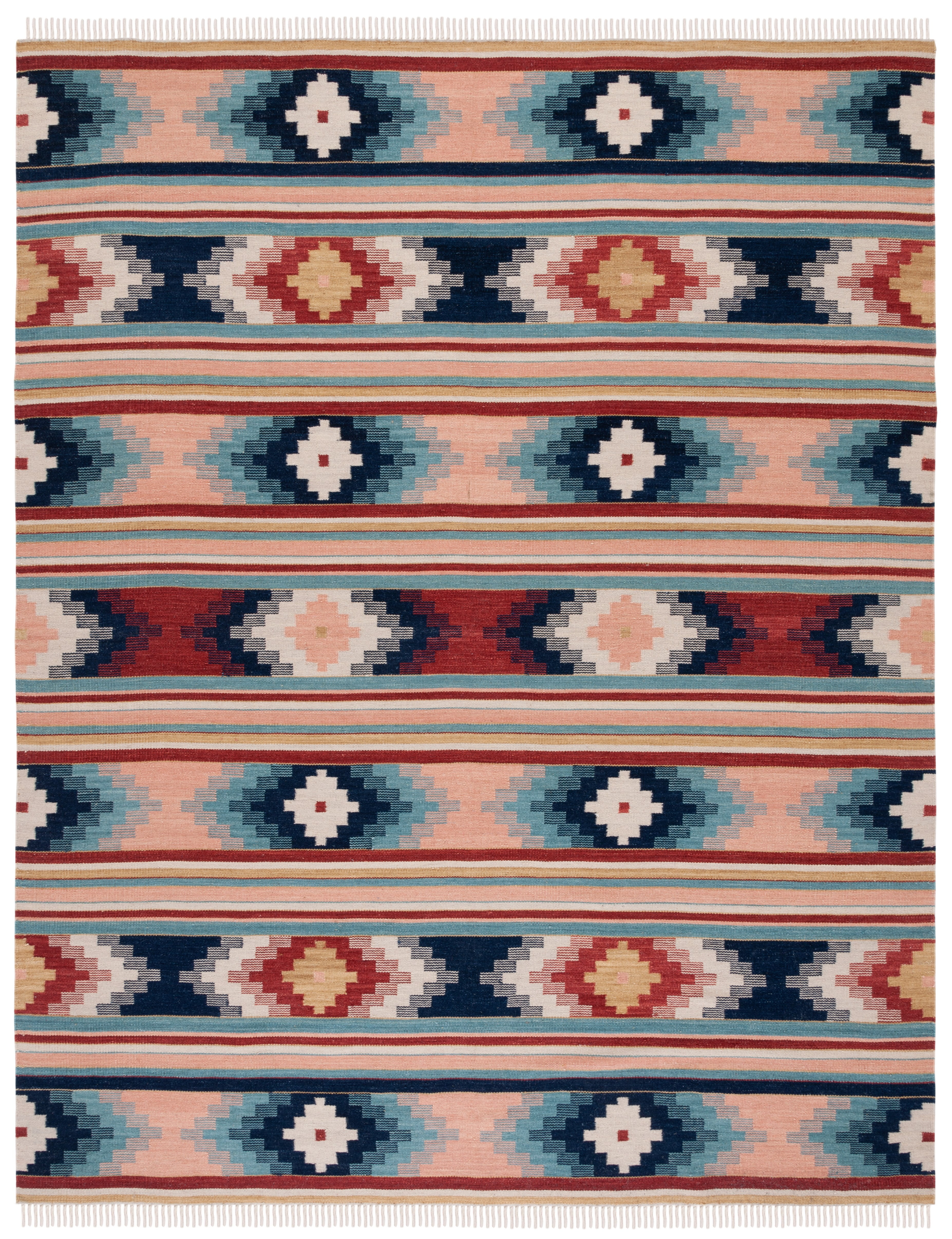 SAFAVIEH Kilim Talisha Tribal Area Rug, Light Pink/Blue, 9' x 12'