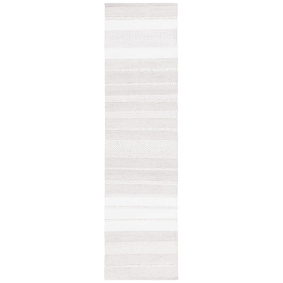 SAFAVIEH Kilim Thaddeus Striped Runner Rug, Ivory/Grey, 2'3" x 8'
