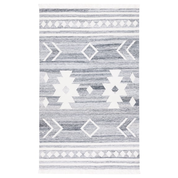 SAFAVIEH Kilim Trochez Geometric Area Rug, Grey/Ivory, 3' x 5'