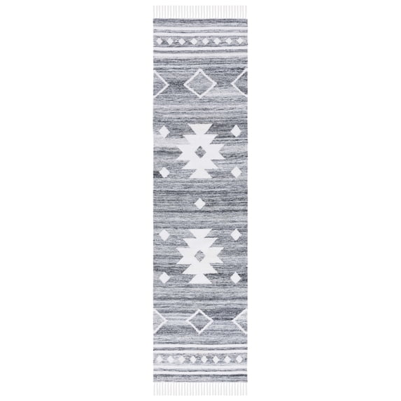 SAFAVIEH Kilim Trochez Geometric Runner Rug, Grey/Ivory, 2'3" x 9'