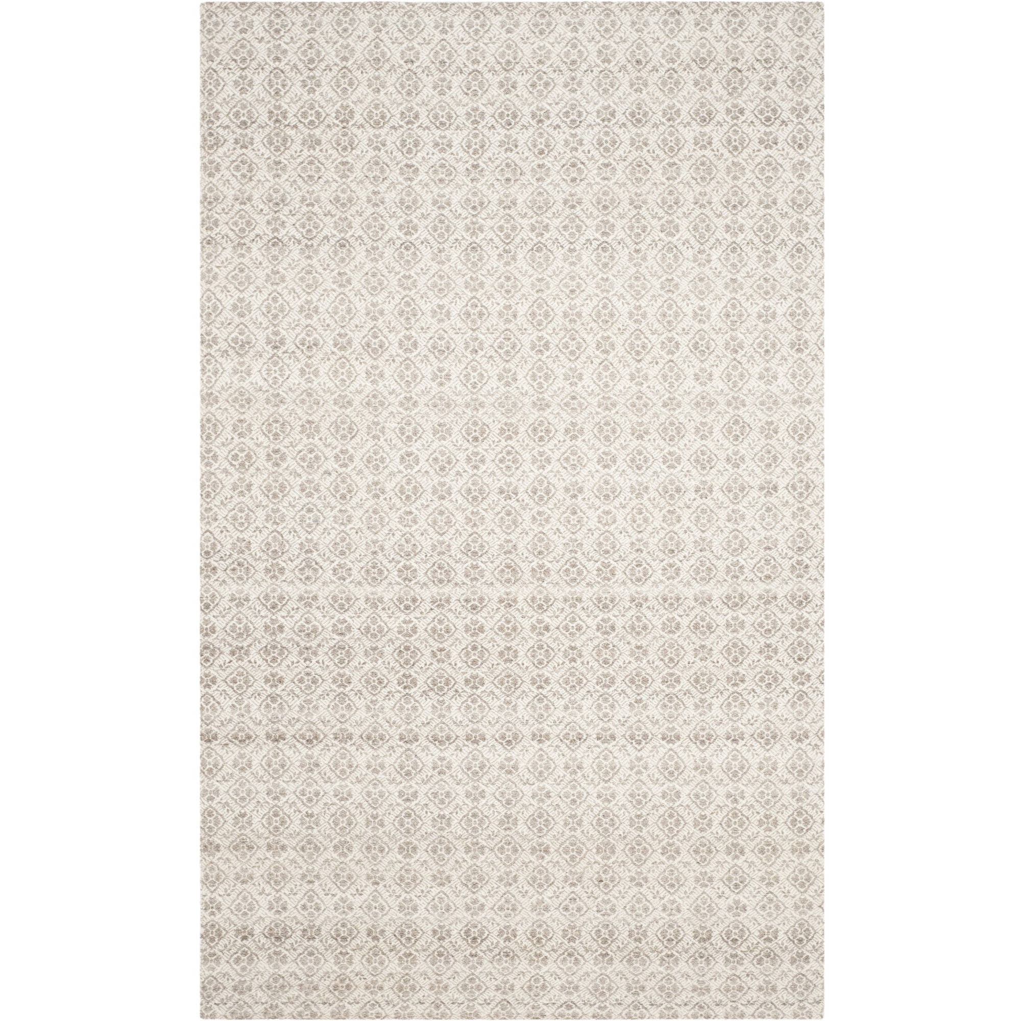 Handmade Grey and Ivory Wool Flat Woven 4' x 6' Area Rug