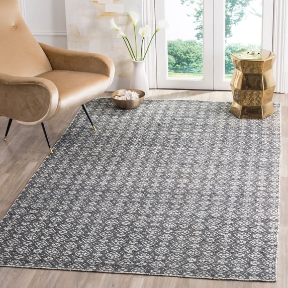 SAFAVIEH Kilim Vardan Geometric Wool Area Rug, Ivory/Charcoal, 8' x 10'