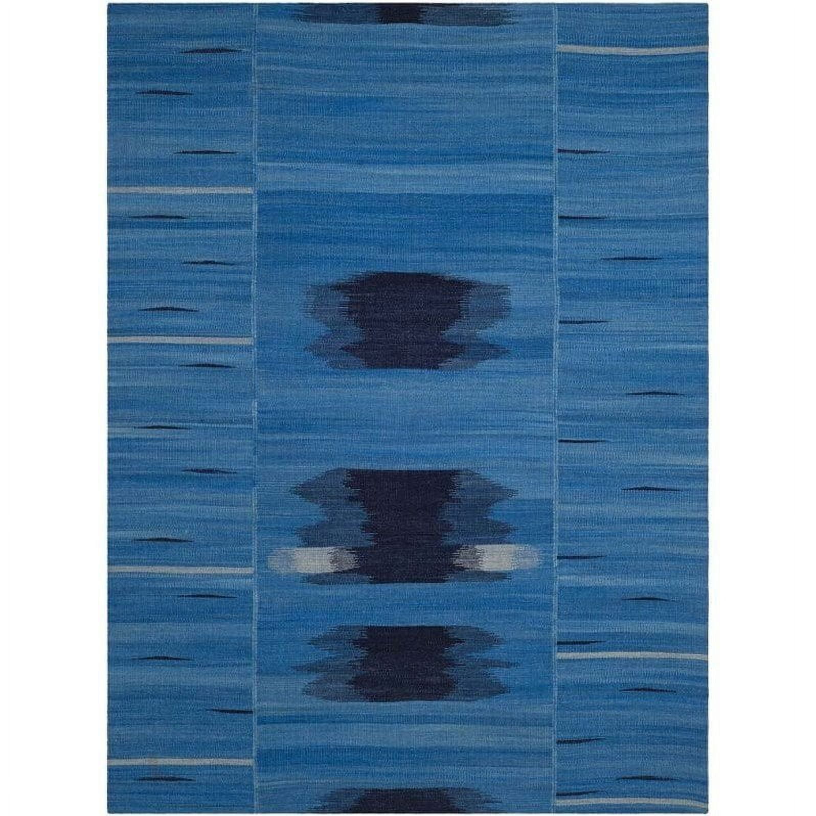 Kinloch 4' x 6' Blue Wool Handmade Flat Weave Rug
