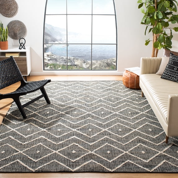 Safavieh Kilim Wesley Geometric Area Rug, Charcoal/Natural, 7' x 7' Square