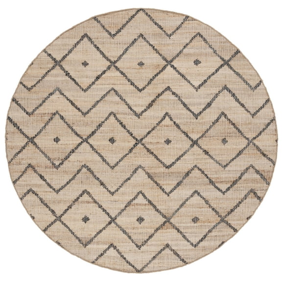 SAFAVIEH Kilim Wesley Geometric Area Rug, Natural/Charcoal, 9' x 9' Round