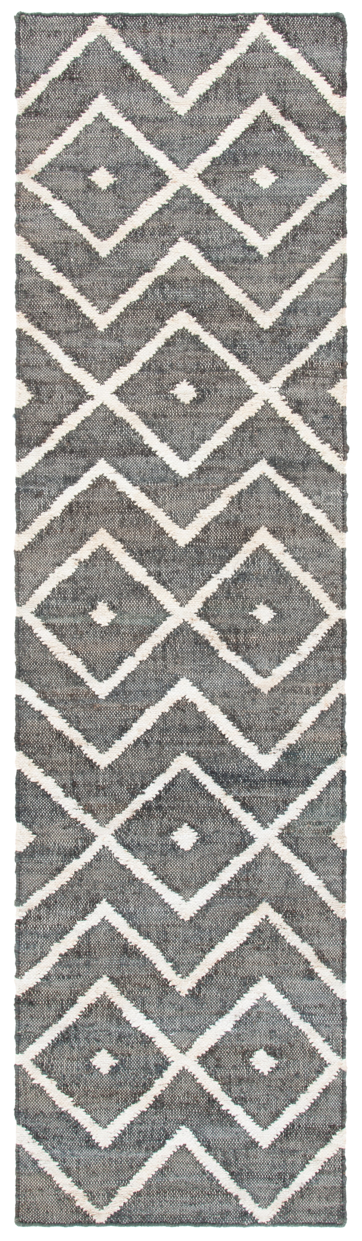 SAFAVIEH Kilim Wesley Geometric Runner Rug, Charcoal/Natural, 2'3" x 13'