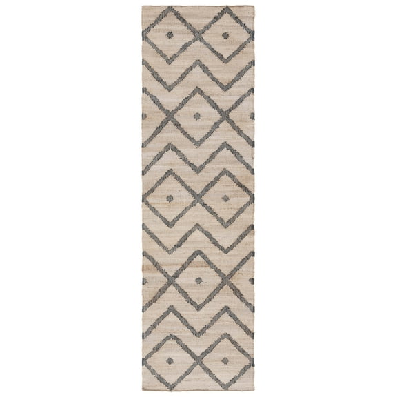 SAFAVIEH Kilim Wesley Geometric Runner Rug, Natural/Charcoal, 2'3" x 5'