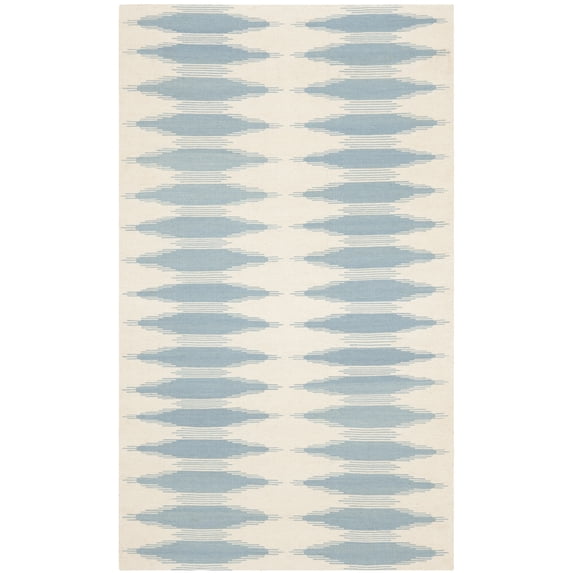 SAFAVIEH Kilim Wynonna Geometric Wool Area Rug, Ivory/Blue, 3' x 5'