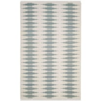 SAFAVIEH Kilim Wynonna Geometric Wool Area Rug, Ivory/Blue, 5' x 8'