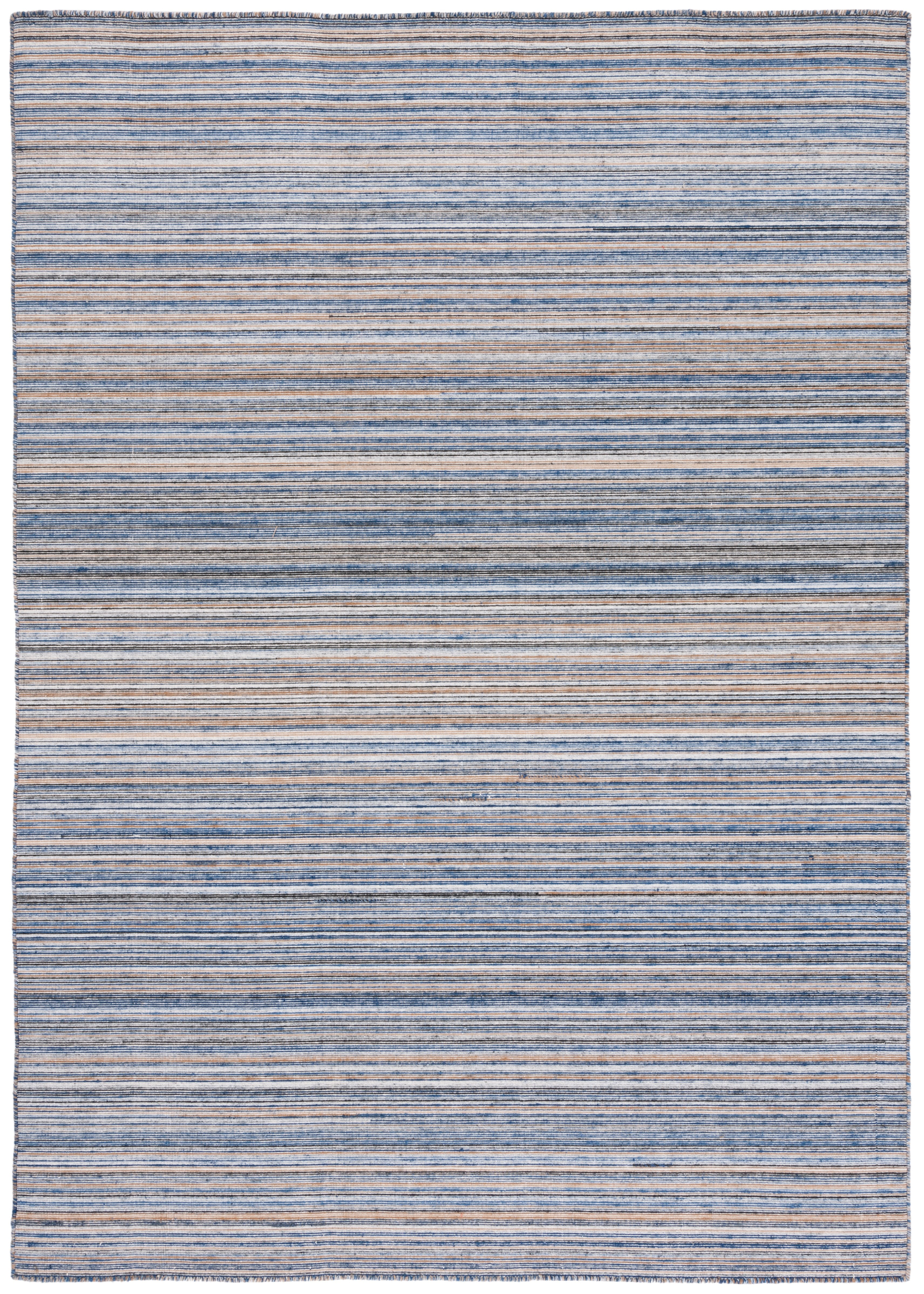 4' x 6' Blue and Yellow Handmade Wool Kilim Rug
