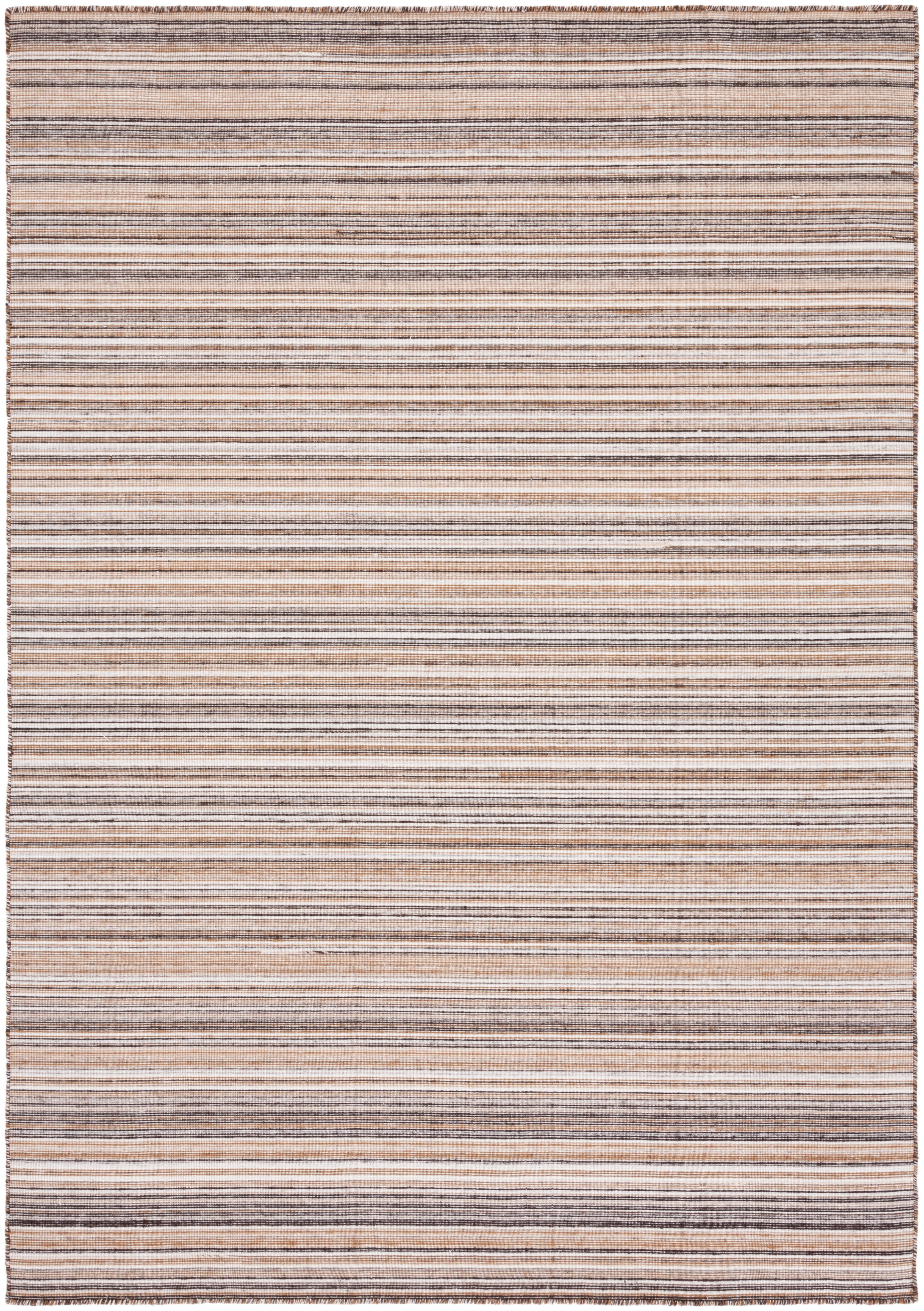 SAFAVIEH Kilim Xaviera Striped Polyester Area Rug, Brown/Yellow, 4' x 6'