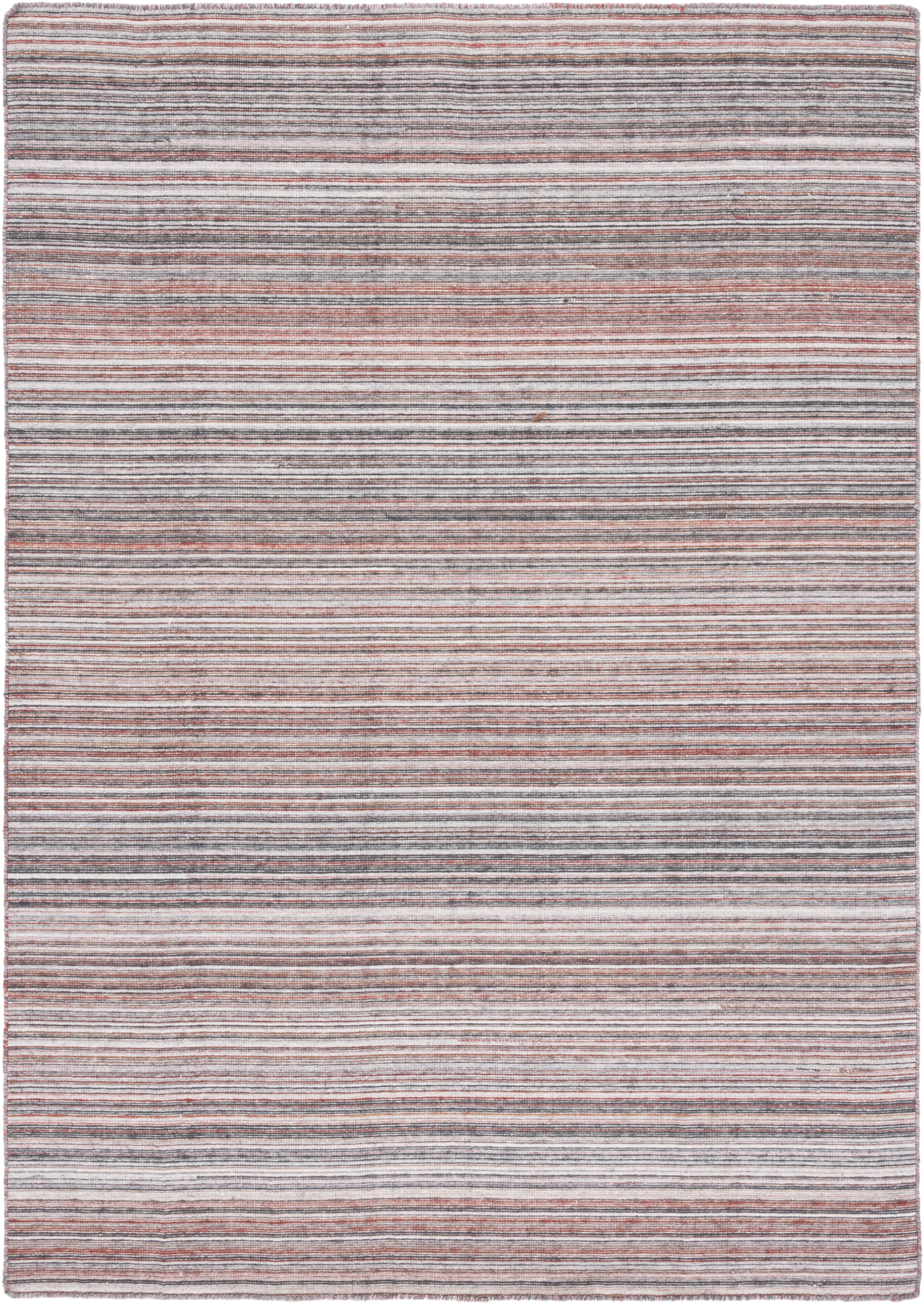 Handmade Red and Grey Synthetic Flat Woven Area Rug, 5' x 8'