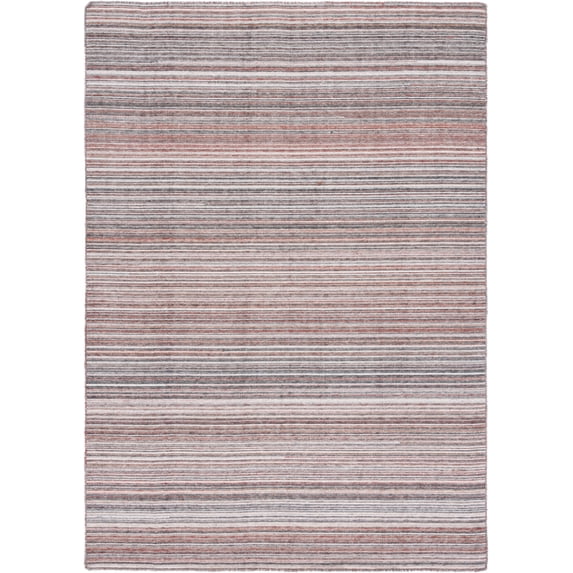 SAFAVIEH Kilim Xaviera Striped Polyester Area Rug, Red/Grey, 8' x 10'