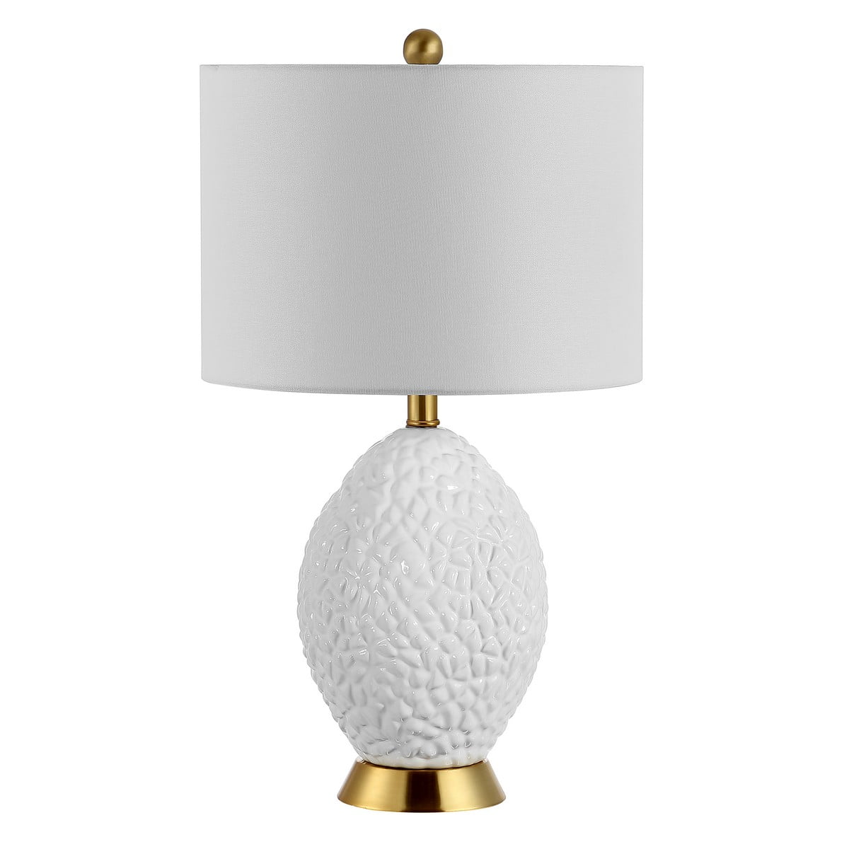 Kimli White Ceramic Table Lamp with Gold Base