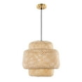 thumbnail image 1 of SAFAVIEH Klara LED Natural Rattan Pendant Light with 100% White Cotton Shade, 1 of 3
