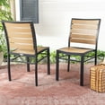 thumbnail image 1 of SAFAVIEH Koda Outdoor Stackable Patio Chair, Black/Brown, Set of 2, 1 of 5